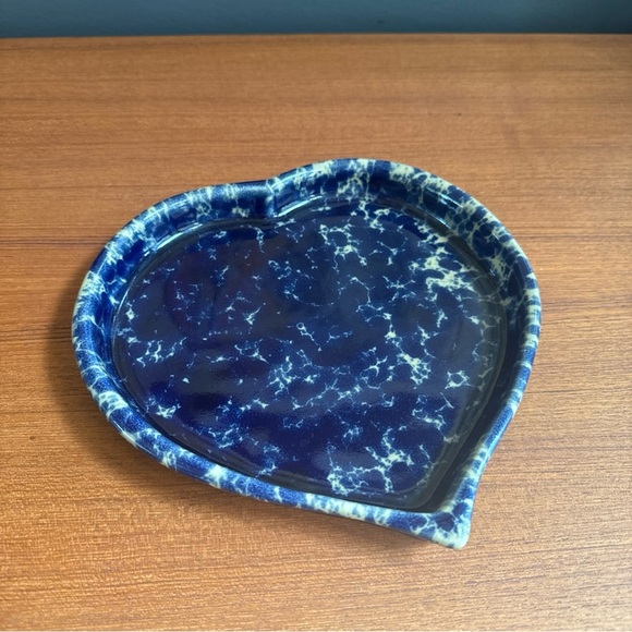 Vintage Bennington Potters bistro Heart plate pottery marked 1897 blue Marked - Picture 2 of 7